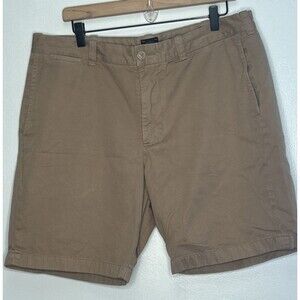 J Crew Stanton Chino Shorts Classic Fit Flat Front Cotton Twill Khaki 36”x 9”